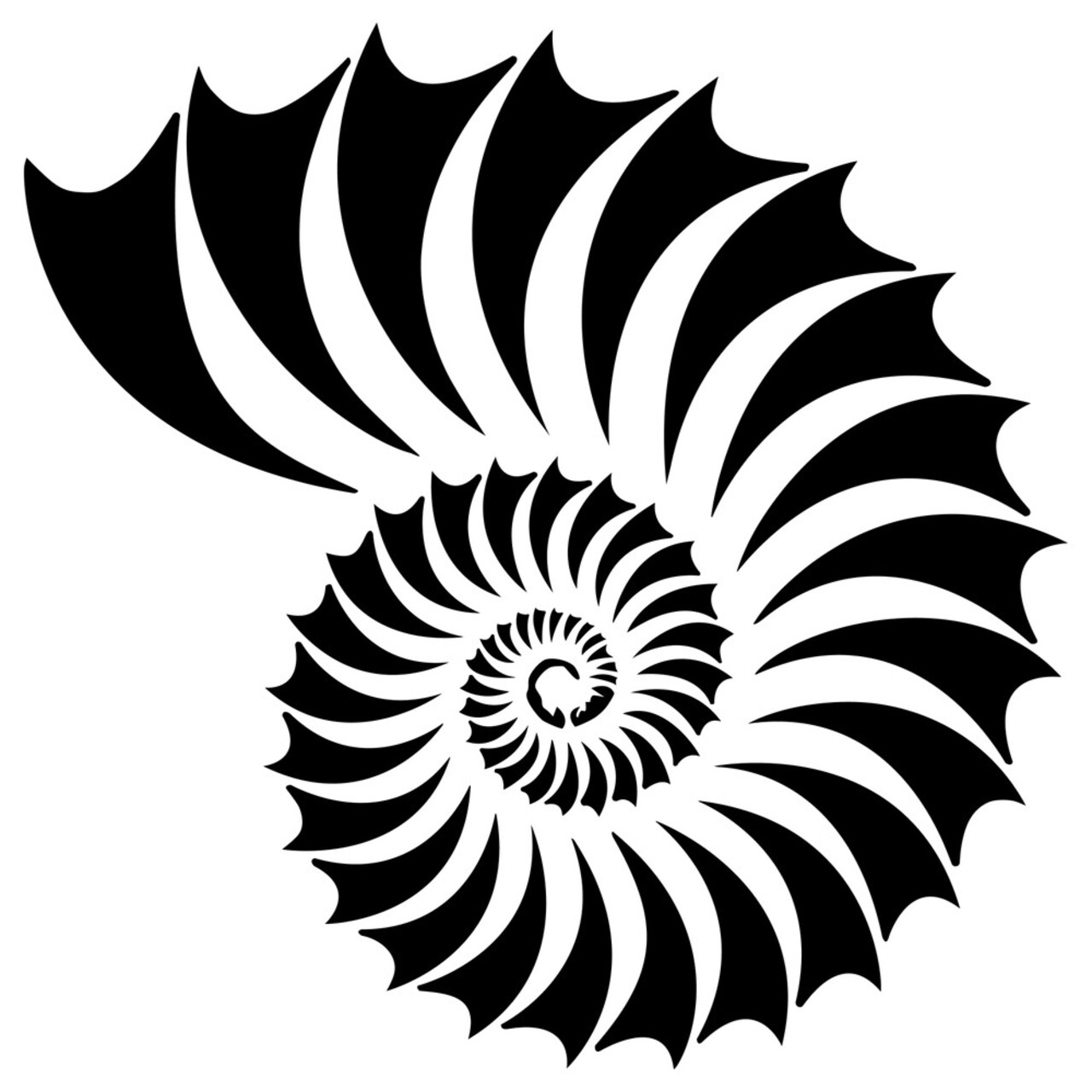 Nautilus Shell Embossing 12 x 12 Stencil | FS067 by Designer Stencils | Reusable Stencils for Painting |